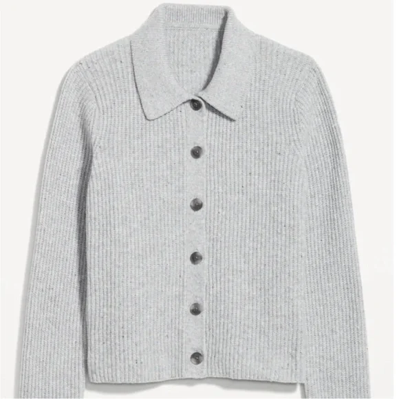 NWT OLD NAVY SoSoft Collared Cardigan Sweater Color: Heather Gray SIZE XX-LARGE - Picture 3 of 10